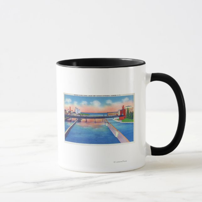 Oswego River View of Canal Locks & Harbour Mug (Right)