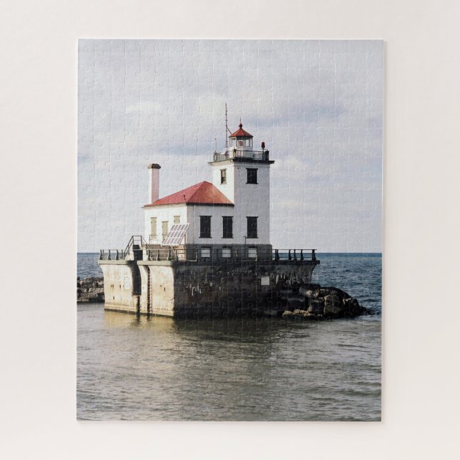 Oswego West Pierhead Light Jigsaw Puzzle (Vertical)