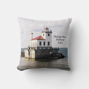 Oswego West Pierhead Light square pillow