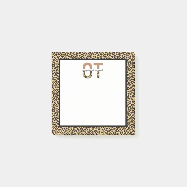 OT Cheetah Print Occupational Therapist Post-it Notes (Front)