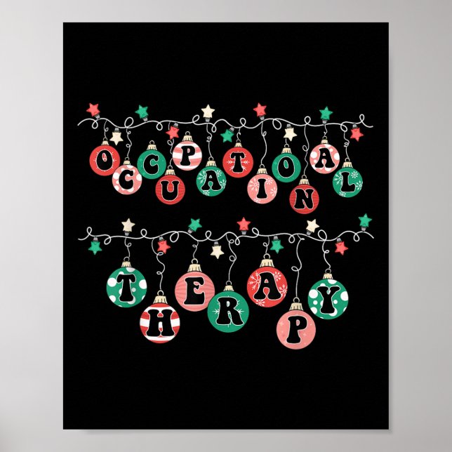 Ot Christmas Occupational Therapy Therast Ot Merry Poster (Front)