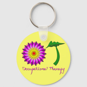 OT Flower Power Pink and Purple Keychain