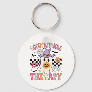 Ot Occupational Therapy Halloween Retro Ghost Ot H Keychain