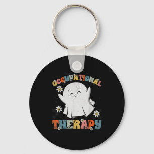 Ot Occupational Therapy Halloween Retro Ghost Ot H Keychain