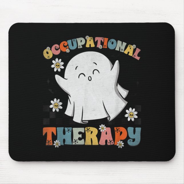 Ot Occupational Therapy Halloween Retro Ghost Ot H Mouse Pad (Front)