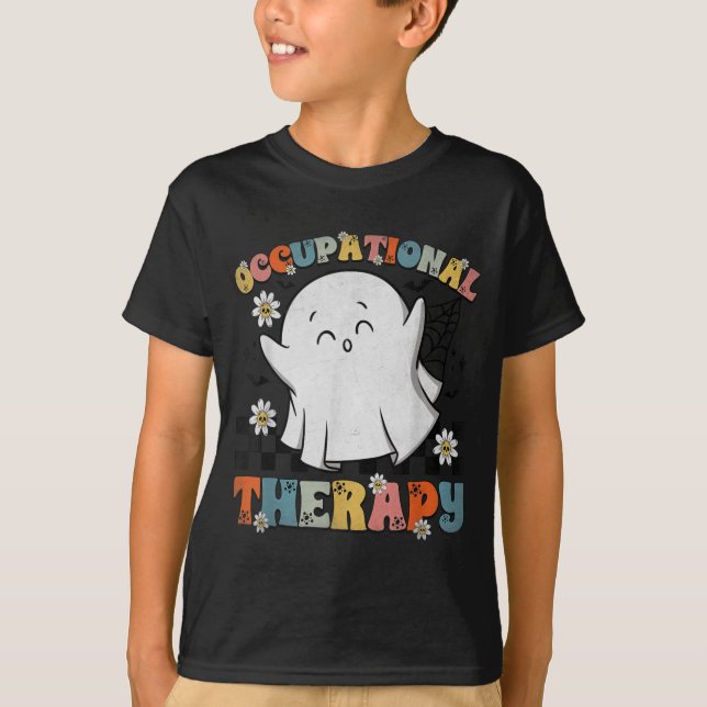 Ot Occupational Therapy Halloween Retro Ghost Ot H T-Shirt (Front)