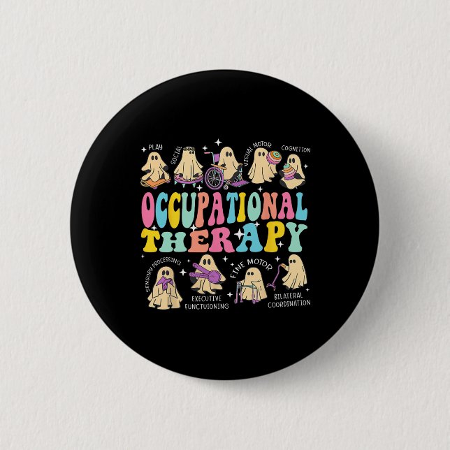 Ot Occupational Therapy Therapist Halloween Spooky 2 Inch Round Button (Front)