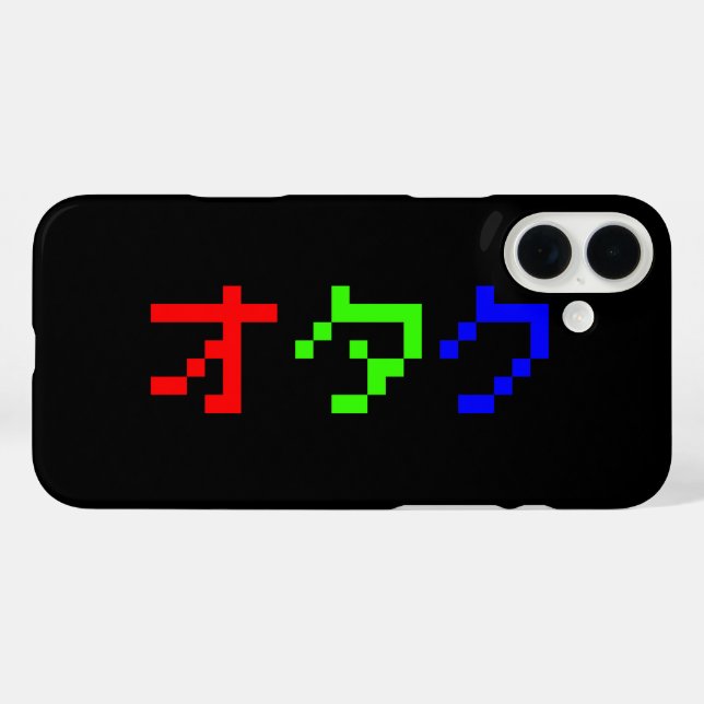 OTAKU 8 Bit Pixel Japanese Katakana Case-Mate iPhone Case (Back (Horizontal))