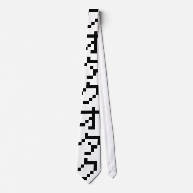 OTAKU 8 Bit Pixel Japanese Katakana Vertical Tie (Front)