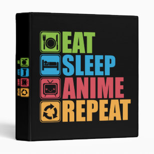 Otaku - Eat, Sleep, Anime, Repeat - Manga, Funny Binder