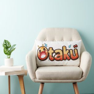 Otaku Funny Text Lumbar Pillow