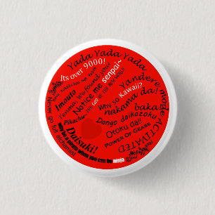 Otaku Japanese flag inspired button