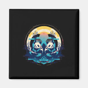 Otaku Kawaii Anime Spiritual And Meditating Panda Magnet