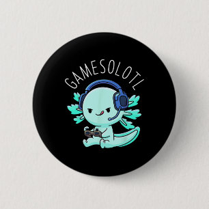 Otaku Lifestyle Threads Shirt Co. Gamesolotl Axolo 2 Inch Round Button