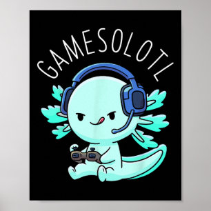 Otaku Lifestyle Threads Shirt Co. Gamesolotl Axolo Poster