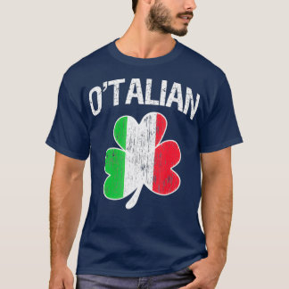 OTalian Italian Shamrock Flag Italy Pride Irish T-Shirt