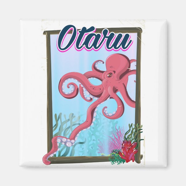 Otaru Japan Squid travel poster Magnet (Front)