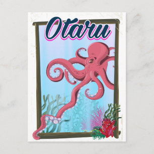 Otaru Japan Squid travel poster Postcard