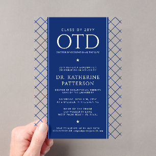 OTD Doctor of Occupational Therapy Graduation Acrylic Invitations