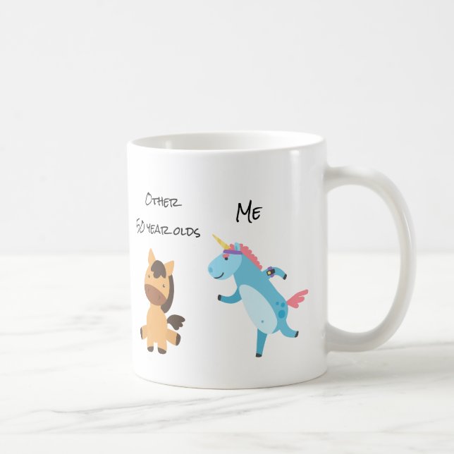 Other 50 Years Olds Birthday Unicorn Running Jog Coffee Mug (Right)