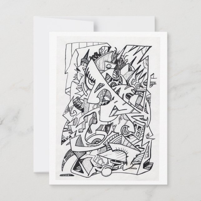 Other Planes of Here, ink drawing Card  (Front)