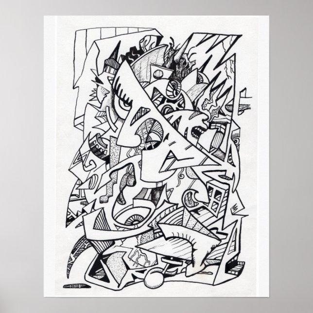 Other Planes of Here, ink drawing Poster (Front)