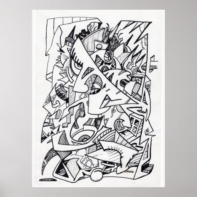 Other Planes of Here, ink drawing  Poster (Front)