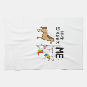 Other Unicorn 80 Year Olds Birthday And Me Gift Fo Kitchen Towel