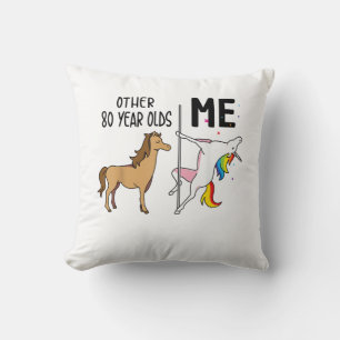 Other Unicorn 80 Year Olds Birthday And Me Gift Fo Throw Pillow