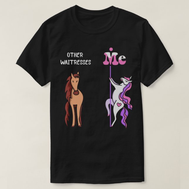 Other waitresses Me Tee Unicorn Waitress Funny Gif (Design Front)