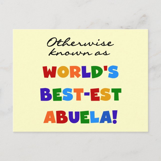 Otherwise Known as Best-est Abuela Gifts Postcard (Front)