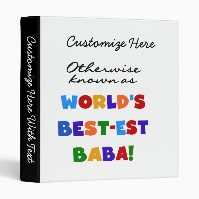 Otherwise Known as Best-est Baba T-shirts and Gift Binder (Front/Spine)