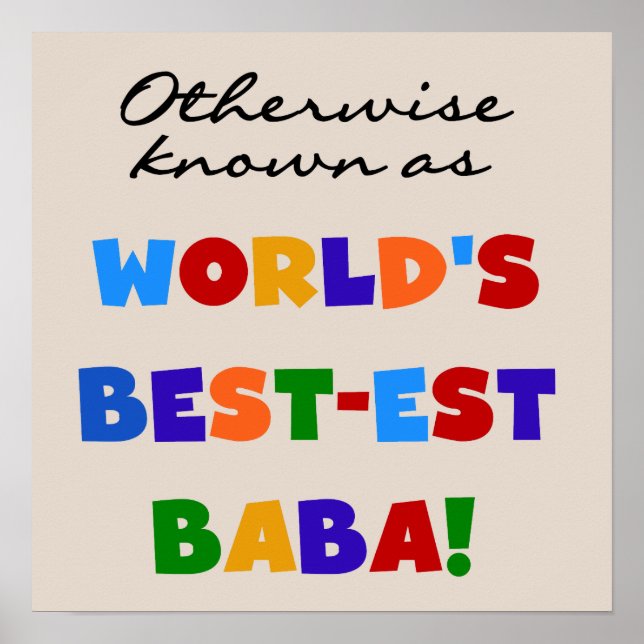 Otherwise Known as Best-est Baba T-shirts and Gift Poster (Front)