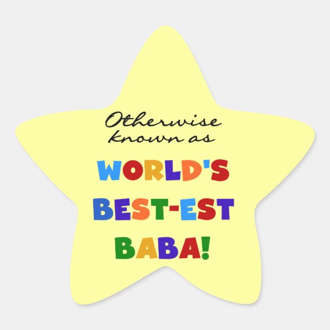 Otherwise Known as Best-est Baba T-shirts and Gift Star Sticker (Front)