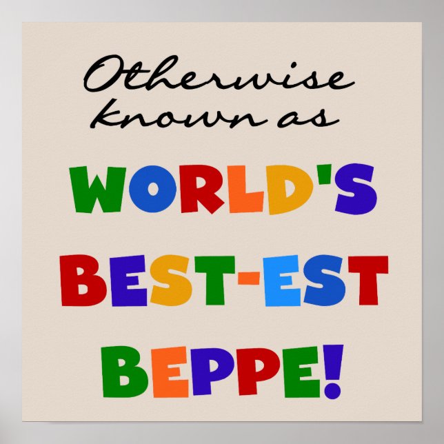 Otherwise Known as Best-est Beppe Poster (Front)
