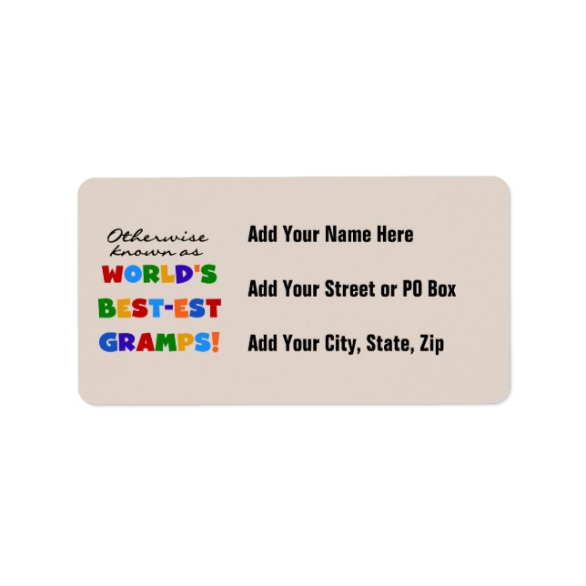 Otherwise Known as Best-est Gramps Label (Front)