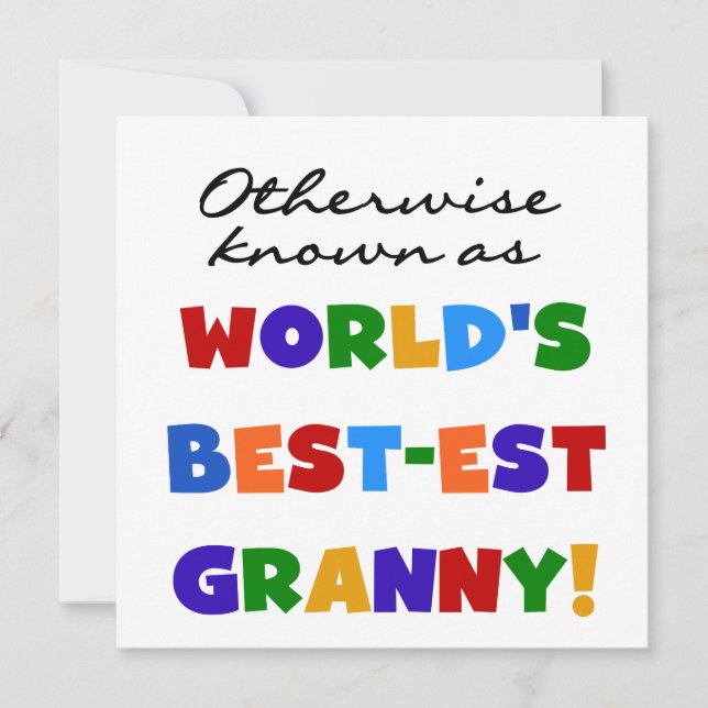 Otherwise Known as Best-est Granny Gifts (Front)