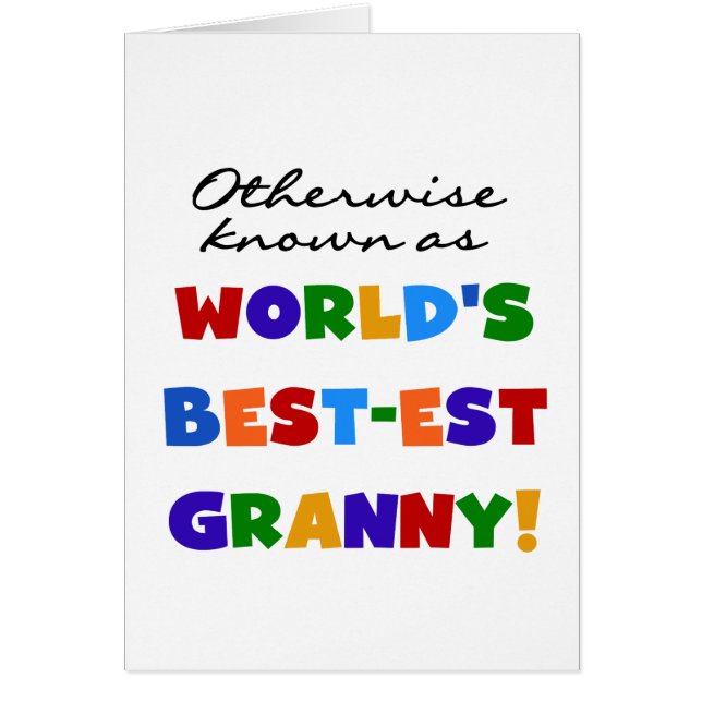 Otherwise Known as Best-est Granny Gifts (Front)