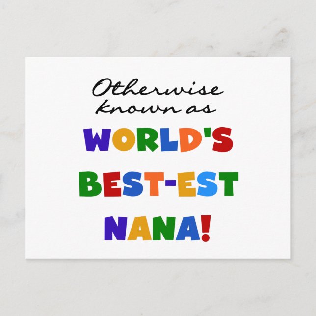 Otherwise Known as Best-est Nana Tshirts Postcard (Front)