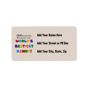Otherwise Known as Best-est Nanny Gifts Label