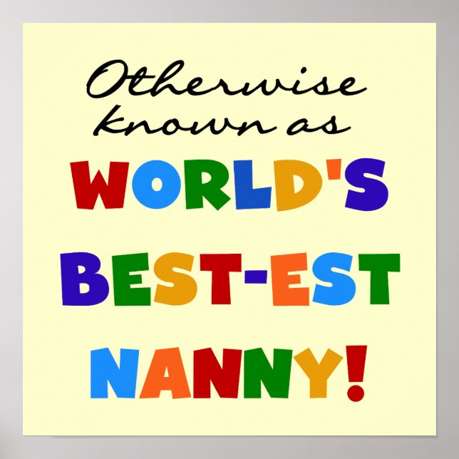 Otherwise Known as Best-est Nanny Gifts Poster (Front)