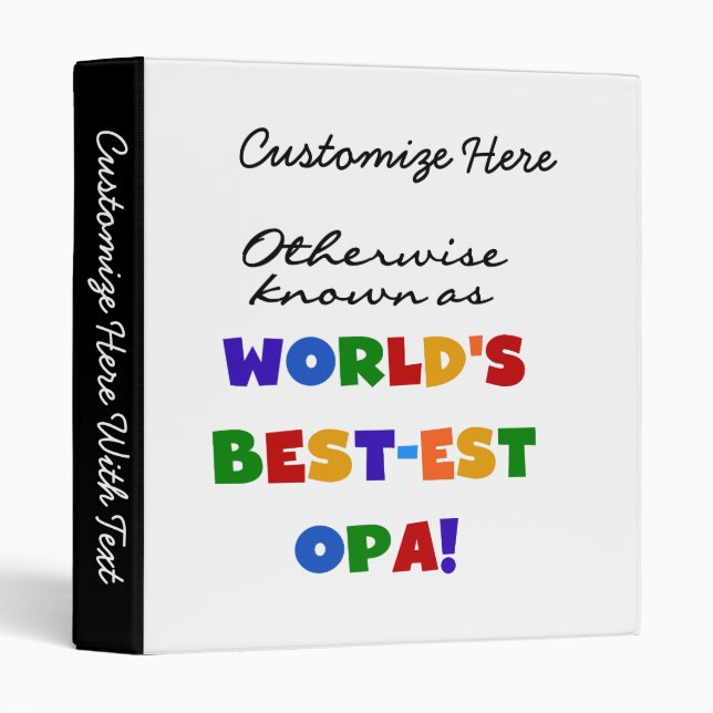 Otherwise Known as Best Opa T-shirts and Gifts Binder (Front/Spine)