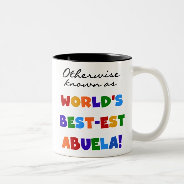 Otherwise Known as World's Best-est Abuela Gifts Two-Tone Coffee Mug (Right)