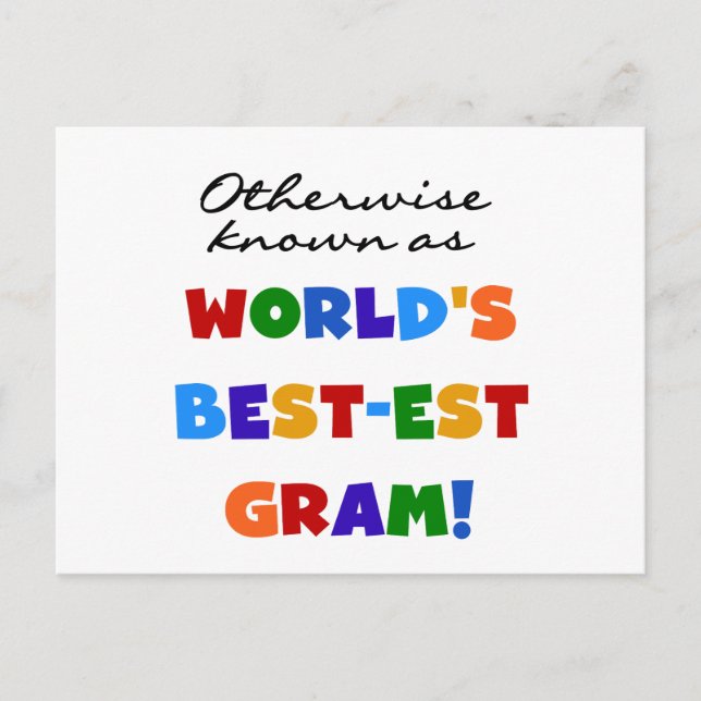 Otherwise Known as World's Best-est Gram Gifts Postcard (Front)
