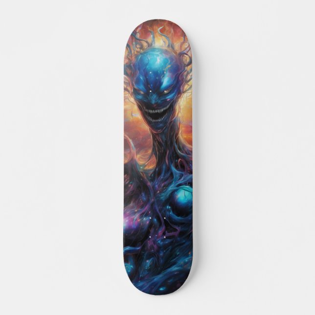 Otherworldly Creature: Surreal Skateboard Design (Front)