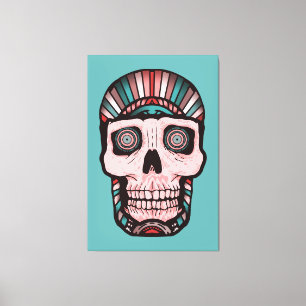 Otherworldly Skull: A Cosmic Reminder Canvas Print