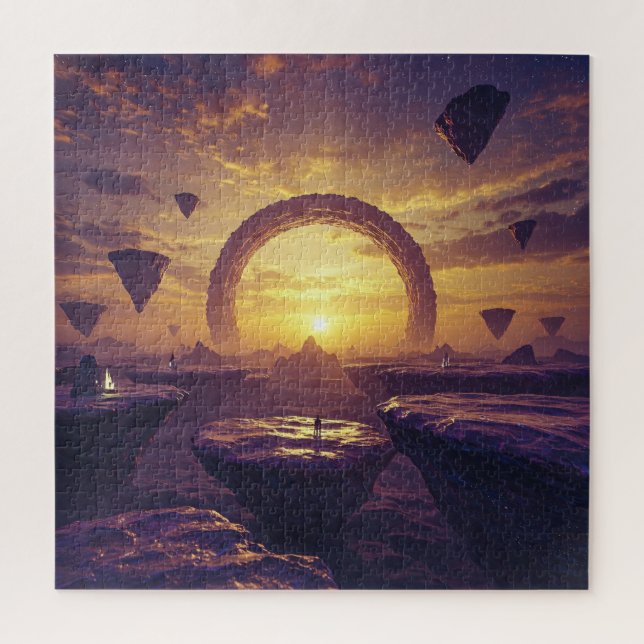 Otherworldly Spirits on Rocks in Unknown Universe Jigsaw Puzzle (Vertical)