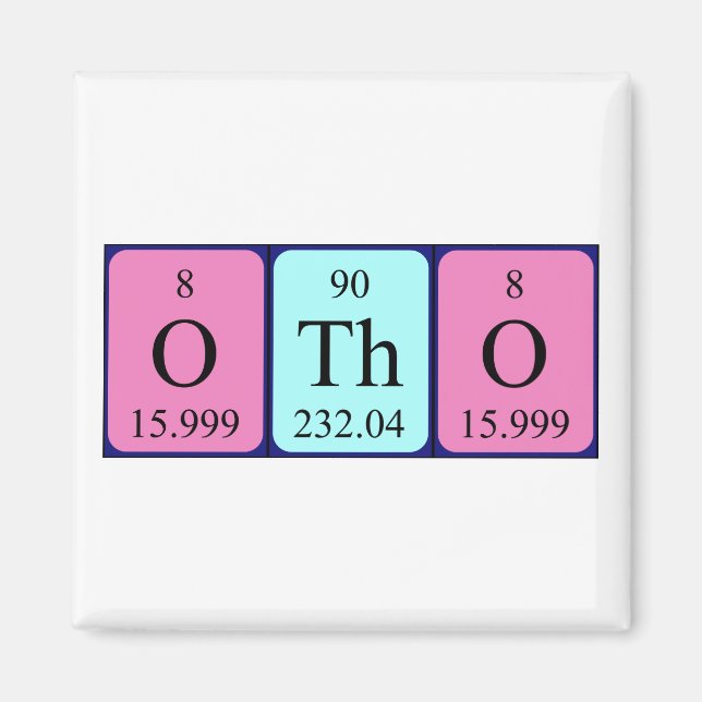Otho periodic table name magnet (Front)