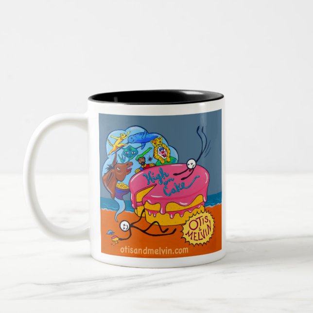 Otis and Melvin High on Cake Two-Tone Coffee Mug (Left)