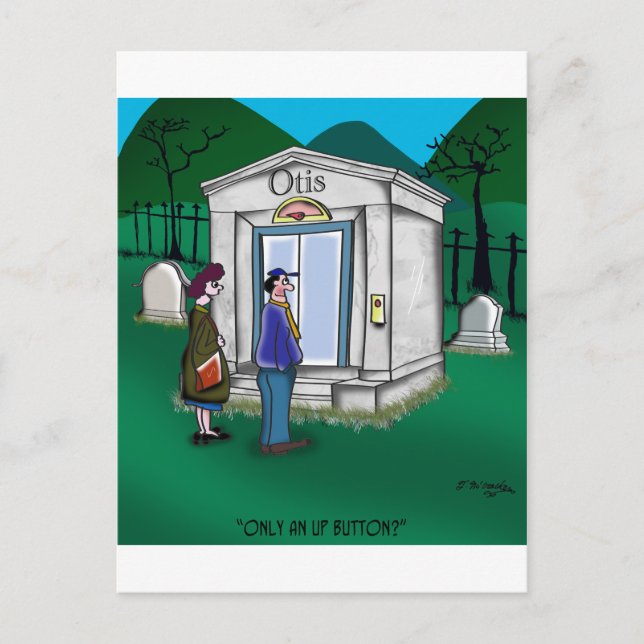 Otis Elevator Mausoleum Only has an Up Button Postcard (Front)